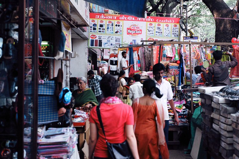 Shopping in Pondy Bazaar Pondicherry